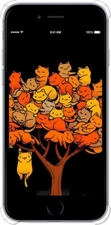Силикон с усиленными углами чехол Дерево и котики для Apple iPhone 6s Plus - 6516sp-91 изображение 