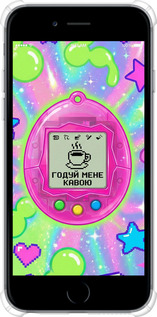 Силикон с усиленными углами чехол Y2K Aesthetic Retro Pet: Годуй мене кавою для Apple iPhone 6s Plus - 6784sp-91 изображение 