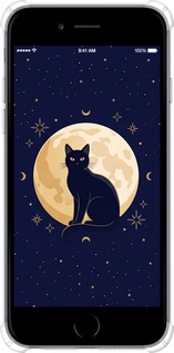 Силикон с усиленными углами чехол Cute Cat Celestial/Witchy для Apple iPhone 6s Plus - 6787sp-91 изображение 