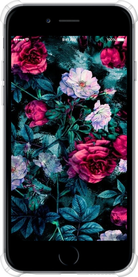 Силіконовий протиударний с посиленими кутами чехол Сад та троянди для Apple iPhone 6 Plus - 6483sp-48 изображение 