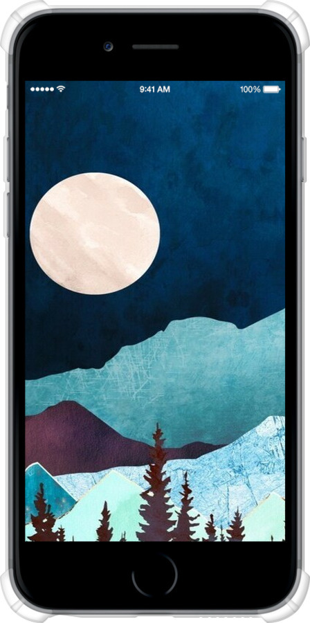 Силикон с усиленными углами чехол Горная идиллия ночной пейзаж для Apple iPhone 6s Plus - 6488sp-91 изображение 