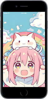 2D пластиковий чехол Девочка аниме радуга для Apple iPhone 6 Plus - 6304t-48 изображение 