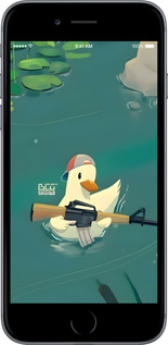 2D пластиковый чехол Уточка с автоматом для Apple iPhone 6s Plus - 6356t-91 изображение 