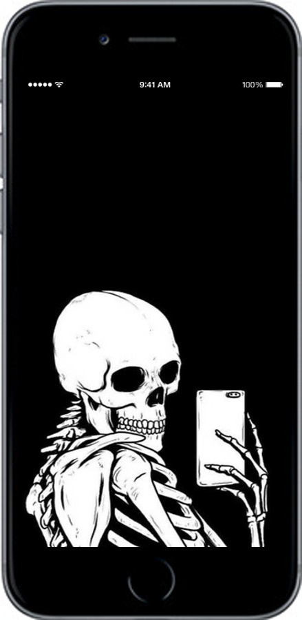 TPU чехол Скелет делает Selfie для Apple iPhone 6 - 6535b-45 изображение 