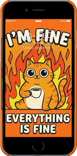 3D пластиковый глянцевый чехол Funny Cat для Apple iPhone 6 - 6786c-45 изображение 