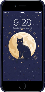 3D пластиковый глянцевый чехол Cute Cat Celestial/Witchy для Apple iPhone 6 - 6787c-45 изображение 