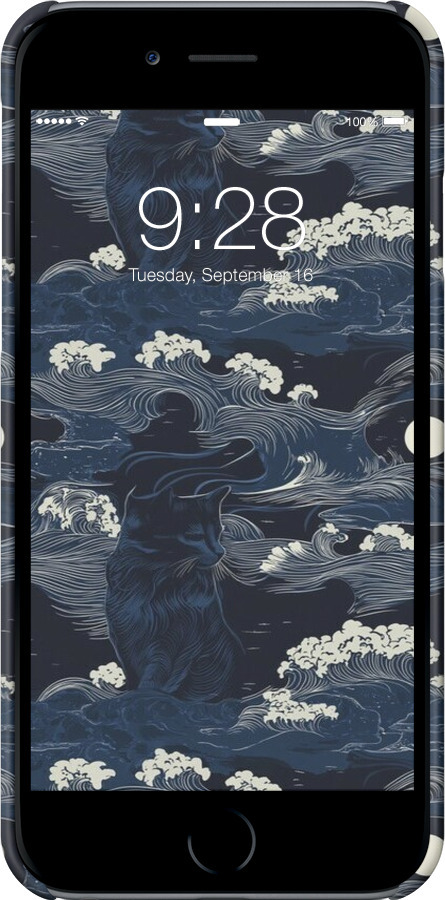 3D пластиковый глянцевый чехол Морская тематика в стиле арт-деко для Apple iPhone 6 - 6520c-45 изображение 