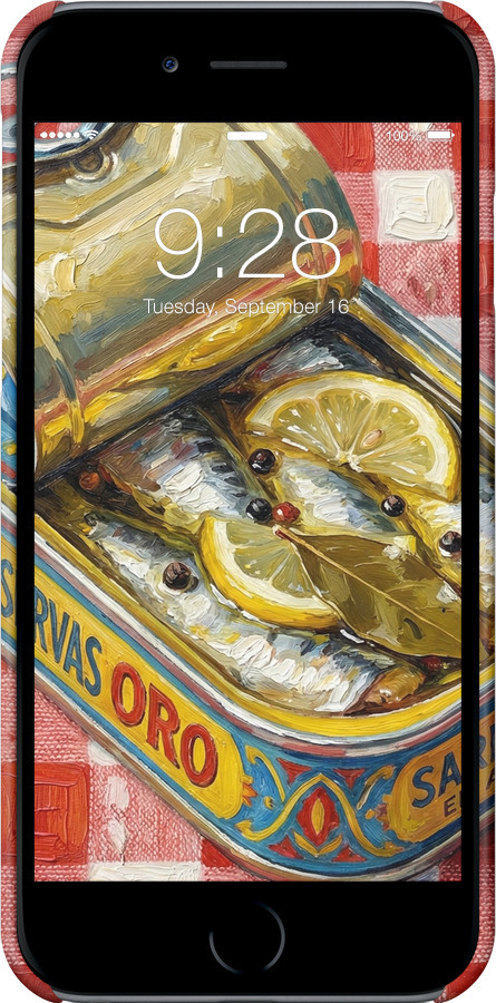 3D пластиковый матовый чехол Vintage Sardine Tin Phone для Apple iPhone 6 - 6772m-45 изображение 