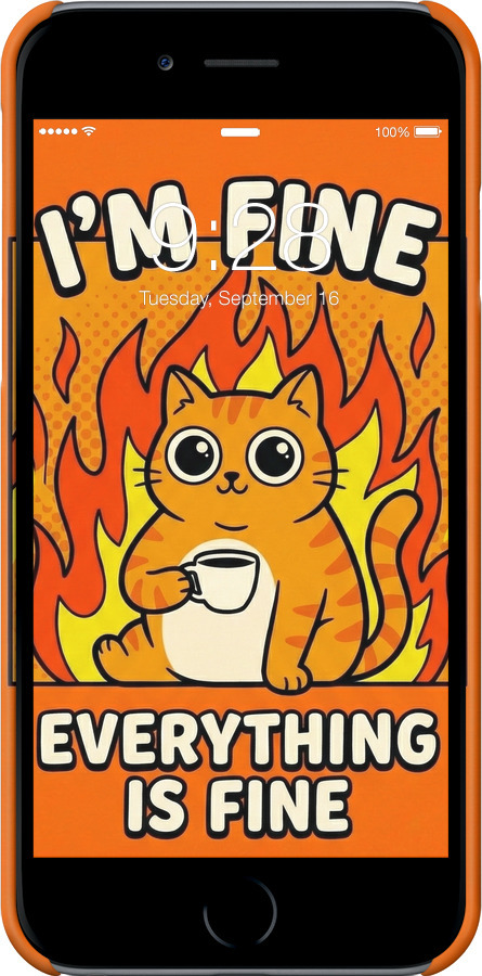 3D пластиковый глянцевый чехол Funny Cat для Apple iPhone 6 - 6786c-45 изображение 