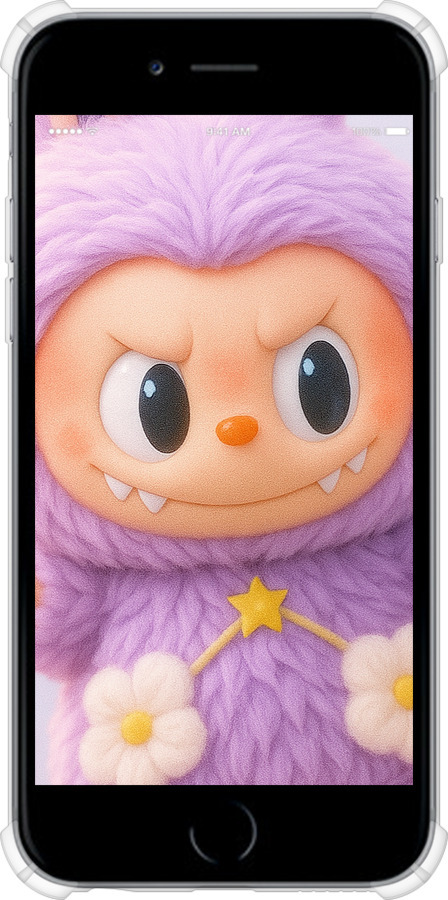 Силіконовий протиударний с посиленими кутами чехол Лабубу для Apple iPhone 6s - 6708sp-90 изображение 