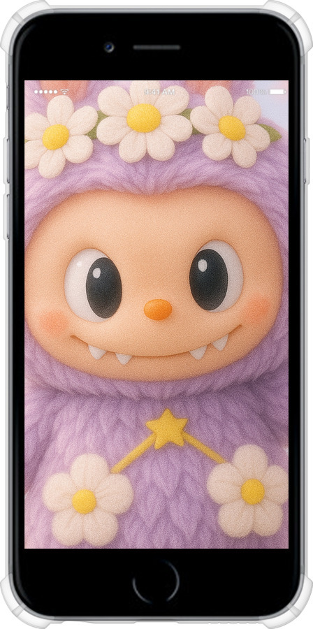 Силіконовий протиударний с посиленими кутами чехол Лабубу 1 для Apple iPhone 6s - 6709sp-90 изображение 