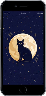 2D пластиковый чехол Cute Cat Celestial/Witchy для Apple iPhone 6s - 6787t-90 изображение 