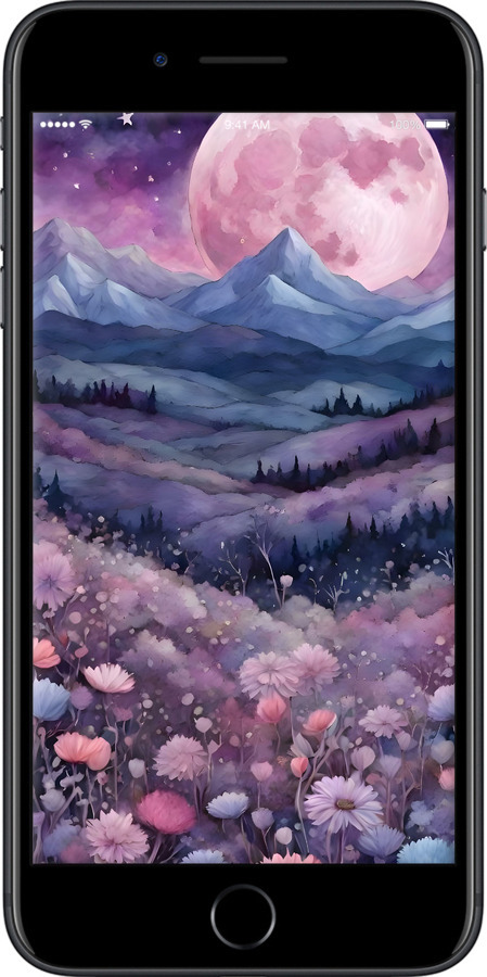 TPU чехол Ночь луна арт для Apple iPhone 7 Plus - 6319b-337 изображение 
