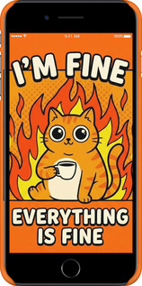 3D пластиковый глянцевый чехол Funny Cat для Apple iPhone 7 Plus - 6786c-337 изображение 