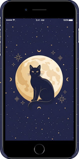 3D пластиковый глянцевый чехол Cute Cat Celestial/Witchy для Apple iPhone 7 Plus - 6787c-337 изображение 