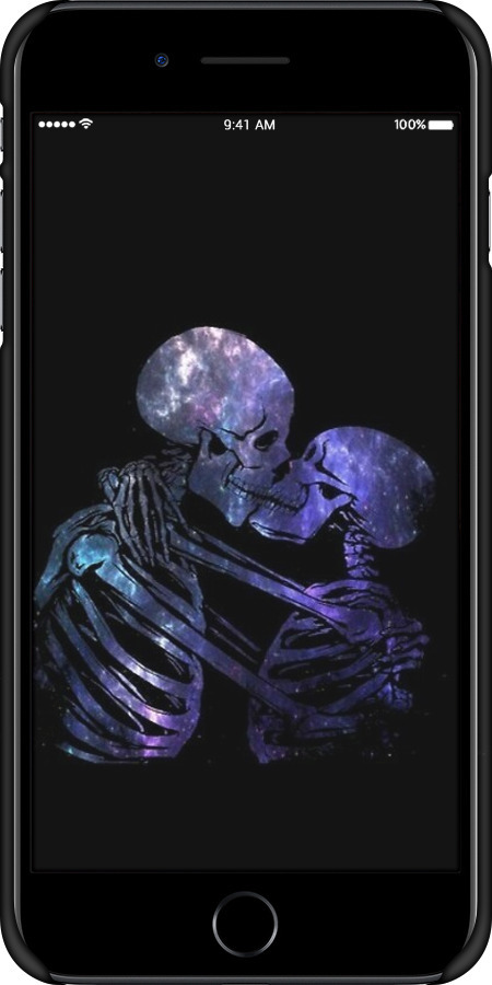 3D пластиковый глянцевый чехол С изображением скелета для Apple iPhone 7 Plus - 6537c-337 изображение 