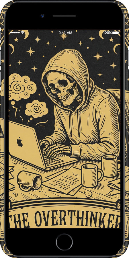 3D пластиковый глянцевый чехол The Overthinker для Apple iPhone 7 Plus - 6774c-337 изображение 