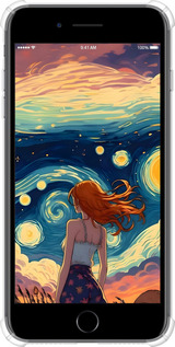 Силикон с усиленными углами чехол Девушка Арт для Apple iPhone 7 Plus - 6325sp-337 изображение 