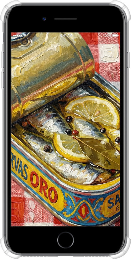 Силикон с усиленными углами чехол Vintage Sardine Tin Phone для Apple iPhone 7 Plus - 6772sp-337 изображение 