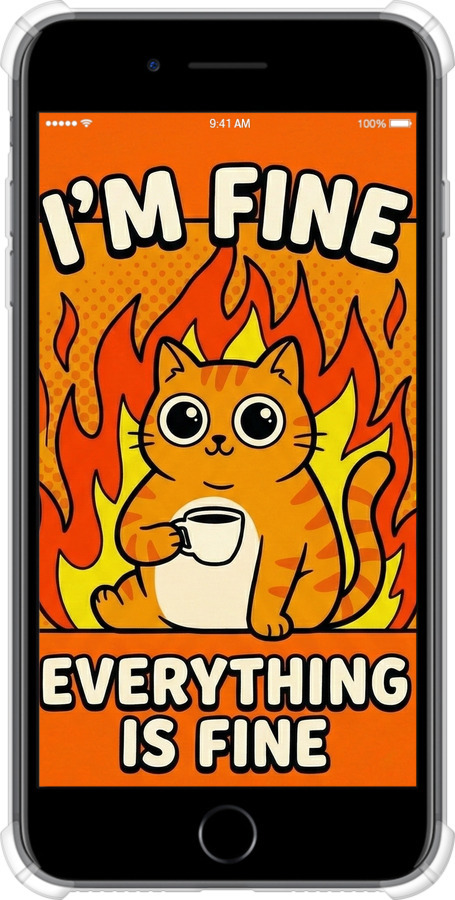 Силикон с усиленными углами чехол Funny Cat для Apple iPhone 7 Plus - 6786sp-337 изображение 