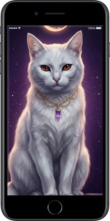 2D пластиковый чехол Mystic White Cat Gothic Dark Purple Gold для Apple iPhone 7 Plus - 6805t-337 изображение 