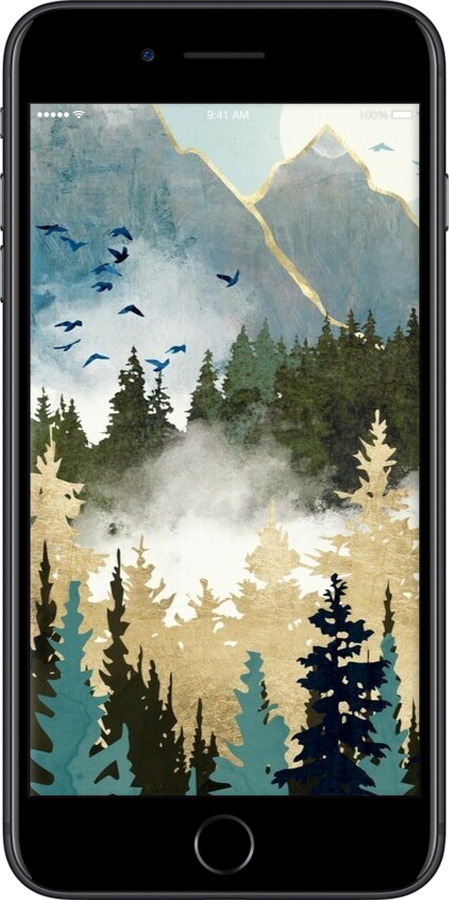 2D пластиковый чехол С изображением лесного пейзажа для Apple iPhone 8 Plus - 6548t-1032 изображение 