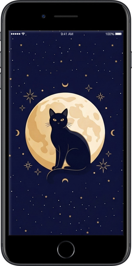 2D пластиковый чехол Cute Cat Celestial/Witchy для Apple iPhone 7 Plus - 6787t-337 изображение 