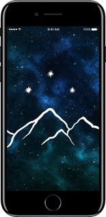 TPU чехол Горы и звезды нарисованы на фоне галактики для Apple iPhone SE 2022 - 6490b-3737 изображение 