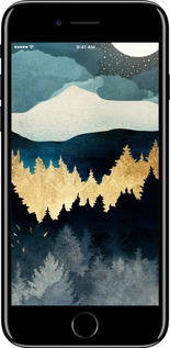 TPU чехол Ночной пейзаж с лесом и горами для Apple iPhone SE 2020 - 6493b-2013 изображение 
