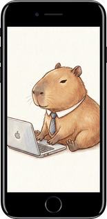 TPU чехол Funny Capybara CEO Working для Apple iPhone SE 2022 - 6777b-3737 изображение 