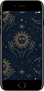 TPU чехол Celestial Harmony: Sun & Moon Gold Mystic Pattern для Apple iPhone 7 - 6778b-336 изображение 