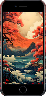 3D пластиковый глянцевый чехол Природа японии для Apple iPhone SE 2022 - 6327c-3737 изображение 