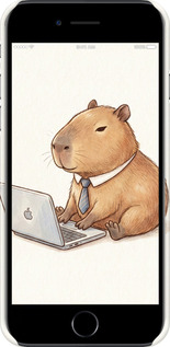 3D пластиковый матовый чехол Funny Capybara CEO Working для Apple iPhone SE 2022 - 6777m-3737 изображение 