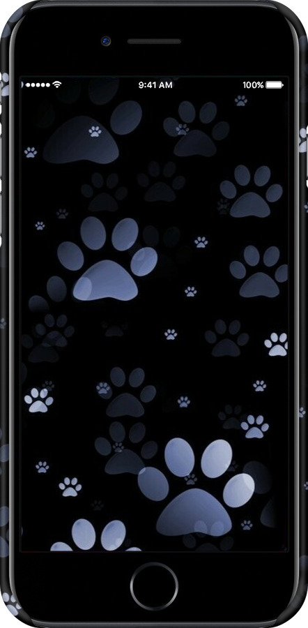3D пластиковый матовый чехол С синими отпечатками лап для Apple iPhone SE 2022 - 6441m-3737 изображение 