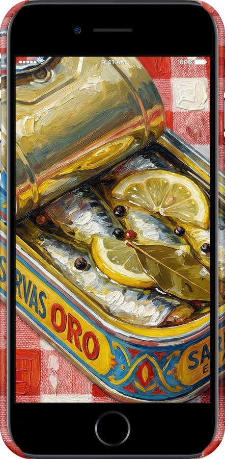 3D пластиковый матовый чехол Vintage Sardine Tin Phone для Apple iPhone 7 - 6772m-336 изображение 