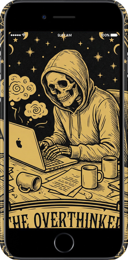 3D пластиковый матовый чехол The Overthinker для Apple iPhone SE 2020 - 6774m-2013 изображение 