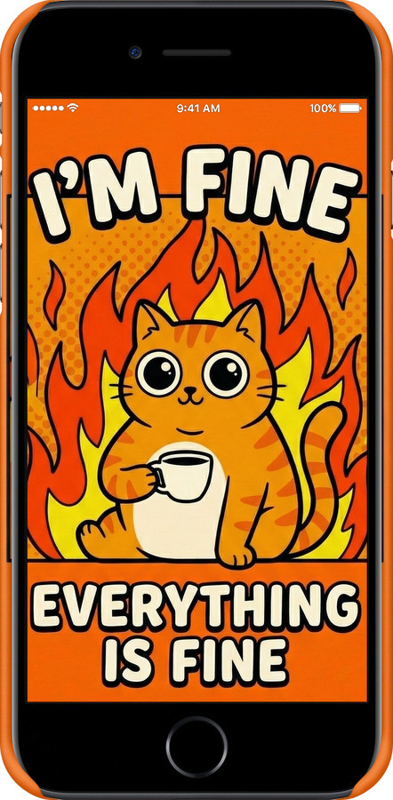 3D пластиковый глянцевый чехол Funny Cat для Apple iPhone 8 - 6786c-1031 изображение 