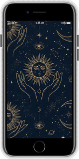 Чехол Bumper чехол Celestial Harmony: Sun & Moon Gold Mystic Pattern для Apple iPhone 8 - 6778pc-1031 изображение 