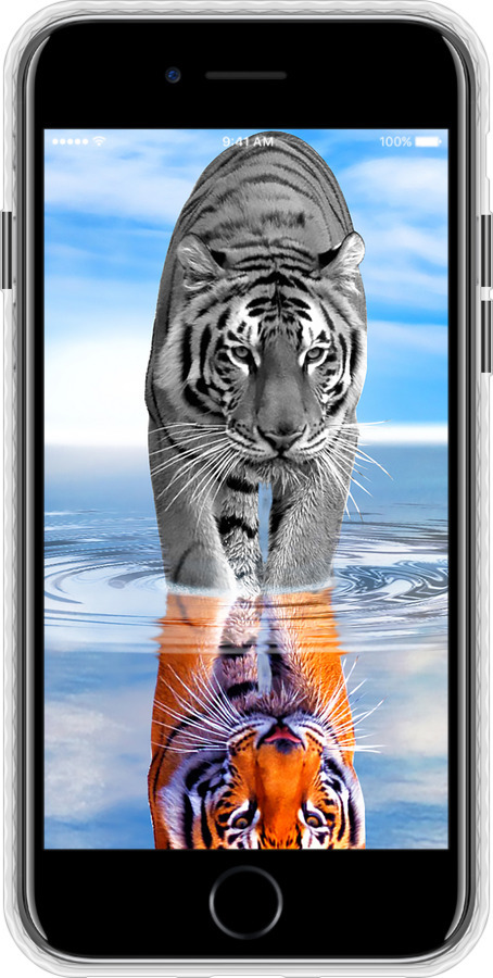 Чехол Bumper чехол Тигр для Apple iPhone 8 - 6016pc-1031 изображение 