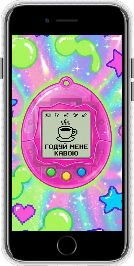 Чехол Bumper чехол Y2K Aesthetic Retro Pet: Годуй мене кавою для Apple iPhone SE 2022 - 6784pc-3737 изображение 