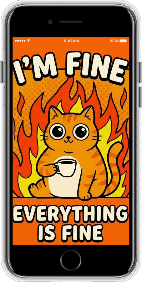 Чехол Bumper чехол Funny Cat для Apple iPhone SE 2022 - 6786pc-3737 изображение 