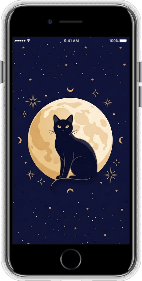Чехол Bumper чехол Cute Cat Celestial/Witchy для Apple iPhone SE 2022 - 6787pc-3737 изображение 