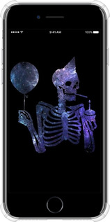 Силикон с усиленными углами чехол Скелетное искусство для Apple iPhone 7 - 6536sp-336 изображение 