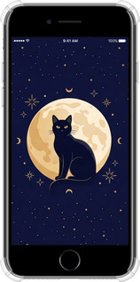 Силикон с усиленными углами чехол Cute Cat Celestial/Witchy для Apple iPhone SE 2022 - 6787sp-3737 изображение 