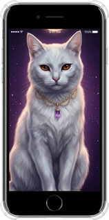 Силіконовий протиударний с посиленими кутами чехол Mystic White Cat Gothic Dark Purple Gold для Apple iPhone 8 - 6805sp-1031 изображение 
