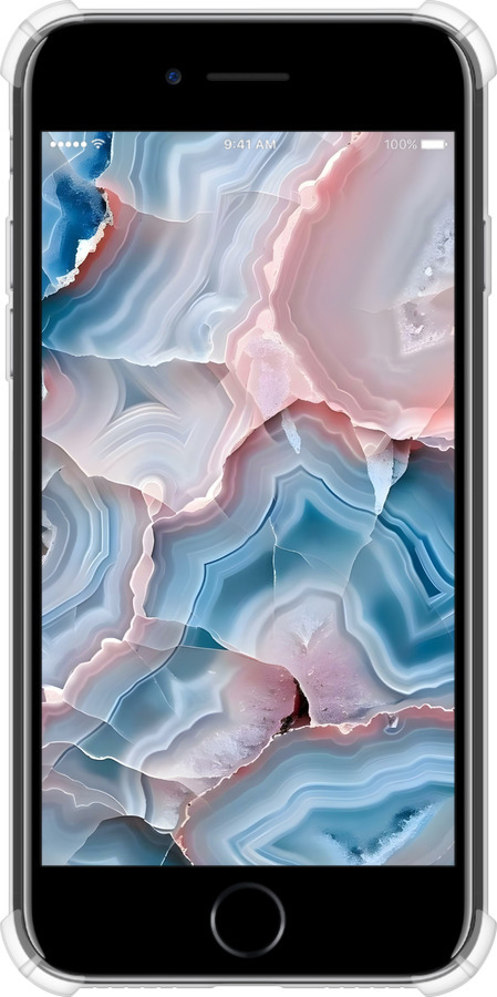 Силіконовий протиударний с посиленими кутами чехол Мрамор для Apple iPhone SE 2020 - 6306sp-2013 изображение 