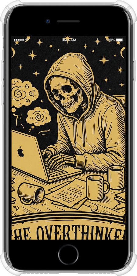 Силикон с усиленными углами чехол The Overthinker для Apple iPhone SE 2022 - 6774sp-3737 изображение 