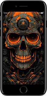 2D пластиковий чехол Череп для Apple iPhone 7 - 5952t-336 изображение 