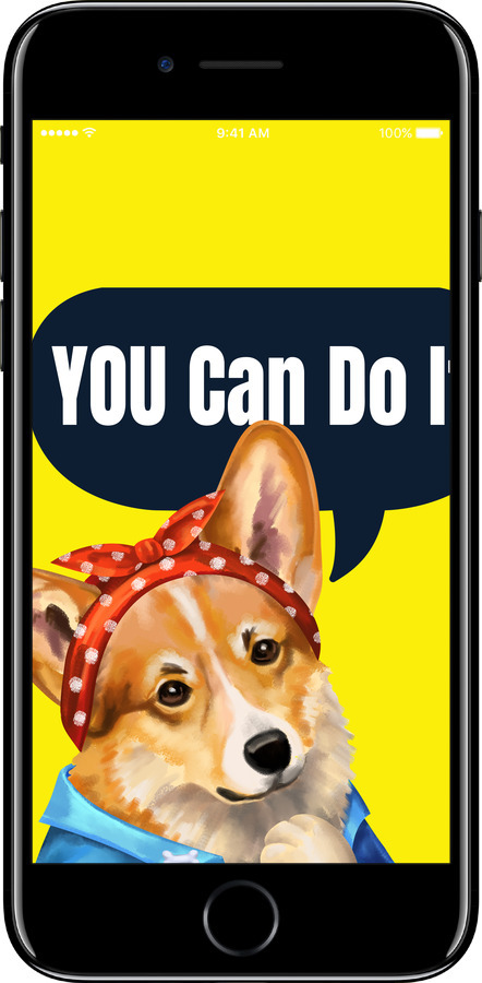 Силиконовый чехол чехол с корги You Can Do It для Apple iPhone SE 2020 - 6184u-2013 изображение 