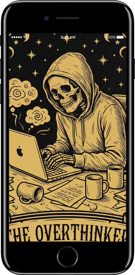 2D пластиковый чехол The Overthinker для Apple iPhone SE 2022 - 6774t-3737 изображение 